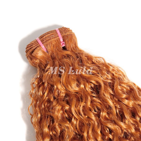 #350 Ginger Water Wave Curly Human Hair Bundles - Image 7